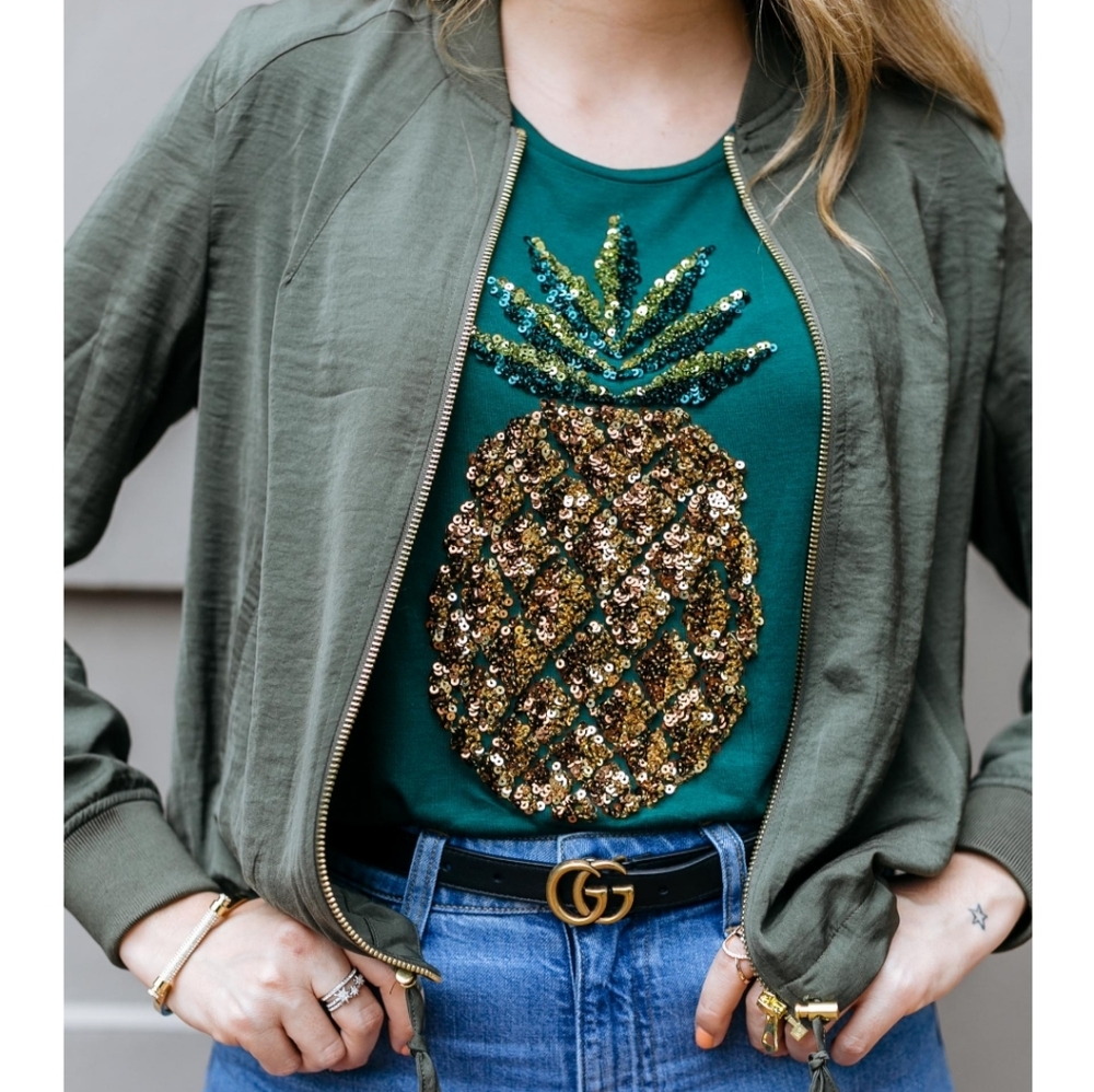 H&M Sequin Pineapple Shirt